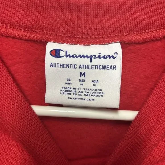 Champion Ole Miss Rebels Red Sweatshirt Crewneck Pullover Size Medium - Picture 3 of 7